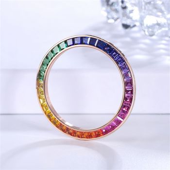 Luxury Colorful Watch Parts Zircon  Diamonds Watch Bezel 40mm Watch