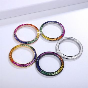 Luxury Colorful Watch Parts Zircon  Diamonds Watch Bezel 40mm Watch
