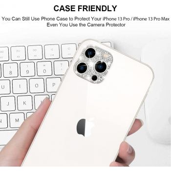 Callancity Bling Diamonds Phone Camera Protector Lens Sticker With Crystal Compatible For Iphone 13 Series