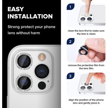 Callancity Fashionable Lens Protective Cover Compatible for iPhone 13 Pro Max Camera Lens Protector Full Cover Sticker Accessories for iPhone Pro Max.
