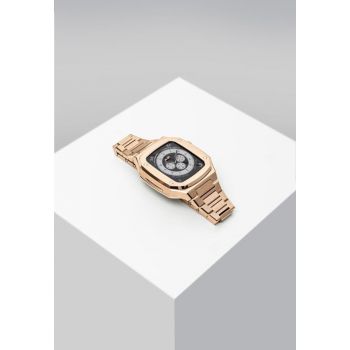 New Design Luxury 24kt Gold Plated Stainless Steel Watch Protective Cover Case Housing  With Straps Band Compatible For Apple Watch  6/5/4/3/SE  38/40/42/44MM