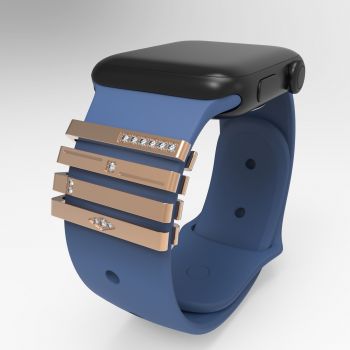 Callancity Smart Watch Band Charms Bling Diamond For Apple Watch Series 7 6 5 4 3 2 1 Metal Strap Ring Loops Decorative Accessories For iWatch 41mm 45mm 