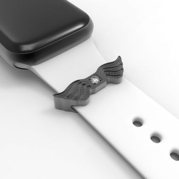 Angel Wing Shape Watch Band Charm with Diamond Watch Strap Decoration for Apple Smart Watch Series 38/40/41/42/44/45mm