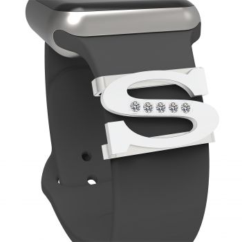 Luxury Birthday Gift Watch Band Charm Alphabet S Watch Accessories Strap Loop Ring for iWatch Series 7/6/5/4/3/2