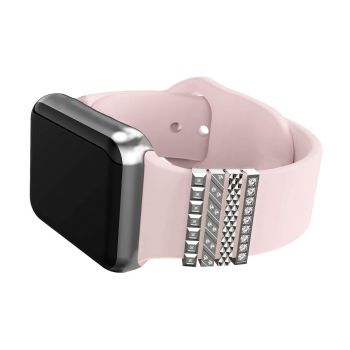 Luxury 4Pcs/Sets Sparkling Watch Band Ring With Crystal For Apple Watch Band Straps Compatible For Smart Watch 38/40/42/44/45mm