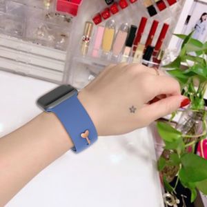 Valentine's Day Gift Watch Band Charms Decorative Stud For Apple Watch Series 7 6 5 4 3 2 1 Strap Ring Loops Accessories For Smart Watch Silicone Band