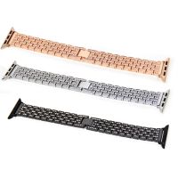 Callancity Stainless Steel Adjustable Replacement Watch Strap Birthday Gift Bling Diamonds Watch Band For Apple Watch Series 6/5/SE/4/3 38mm 40mm 42mm 44mm 