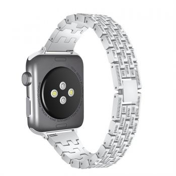 Callancity Stainless Steel Adjustable Replacement Watch Strap Birthday Gift Bling Diamonds Watch Band For Apple Watch Series 6/5/SE/4/3 38mm 40mm 42mm 44mm