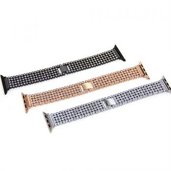 Callancity Watch Band With Crystals Replacement Watch Strap New Year's Gift Compatible For Apple Watch Series 6/5/4/3/SE
