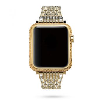 Carving Decorative Pattern Smart Watch Case Protector Cover Watch Bezel Frame for Apple Watch 38mm 40mm 42mm 44mm