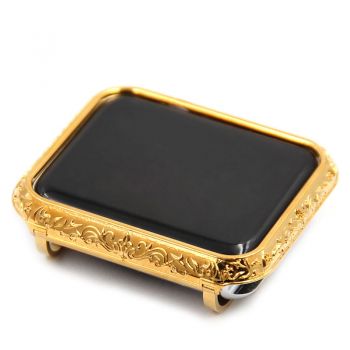 Carving Decorative Pattern Smart Watch Case Protector Cover Watch Bezel Frame for Apple Watch 38mm 40mm 42mm 44mm