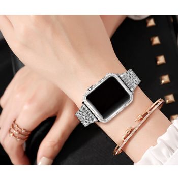Engraving Decorative Luxury Watch Case Watch Protective Cover Protector Bezel For Apple Watch Series 38mm 40mm 42mm 44mm