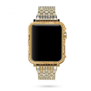 Embossment Pattern Luxury Watch Protective Case Watch Cover Protective Bezel Compatible For Apple Watch Series 38mm 40mm 42mm 44mm