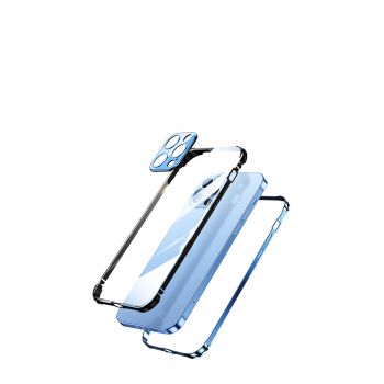 Callancity Luxury transparent Phone Back Cover Stainles Steel Bezel for Iphone 13Mini/13/13Pro/13ProMax