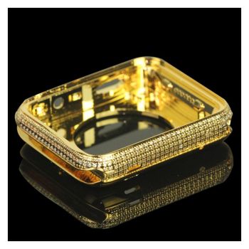 Luxury 24k gold apple watch housing with diamonds