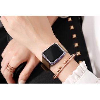 Apple watch series 3,2,1 purple rhinestone bezel cover