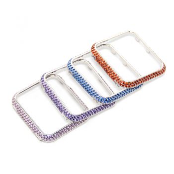 Crystal bright silver bezel cover case for apple watch