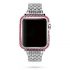 Red rhinestone crystal apple watch bezel case bright silver