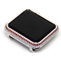 Diamond  rhinestone in white with apple watch series1,2,3 silver bzezel case cover