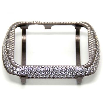 Apple watch sparking rhinestones gun black alloy watch case
