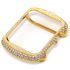 Gold glittering diamond  metal apple watch circle watch case