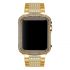 Gold glittering diamond  metal apple watch circle watch case