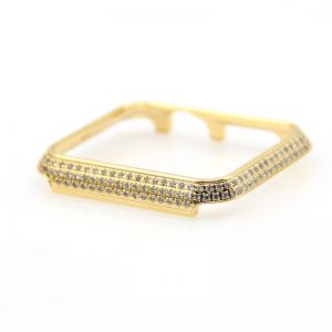 Luxury shiny silver/gold for apple watch diamond bezel case