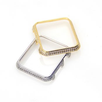 Luxury shiny silver/gold for apple watch diamond bezel case