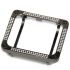 Carbon black alloy white rhinestone square watch case cover 