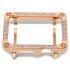 Square rose gold tone metal watch case with neatly diamonds