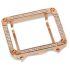 Square rose gold tone metal watch case with neatly diamonds