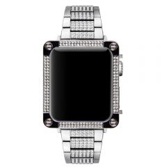 Apple watch starlight silver diamond alloy 3D bezel case