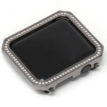 Nickel black Square design diamonds metal plating watch case