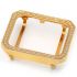 Gold unique square crystal alloy material Apple watch case