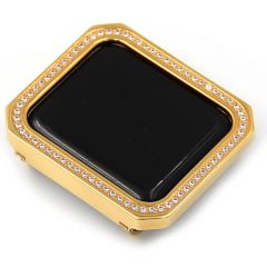 Gold unique square crystal alloy material Apple watch case