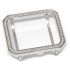 Square silver white crystal diamond metal plating bezel case