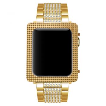 Gold plated exquisite square metal case for Apple Watch