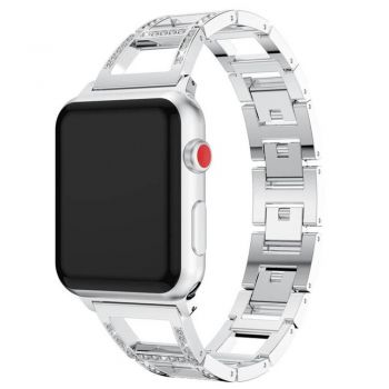 Diamonds bling sliver bracelet type metal apple watch band