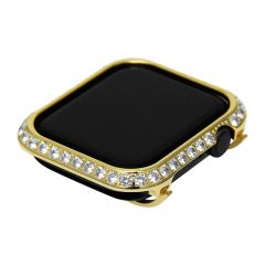 3.0mm Big crystal Diamond bezel case for Apple Watch 4 gold