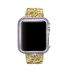 Bling flash strap gold leather glitter band for apple watch editions