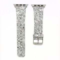 Bling flash strap grey leather glitter band for apple watch editions