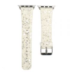 Bling flash strap white  leather glitter band for apple watch editions