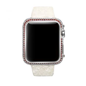 Bling Apple Watch band white leather glitter wrist Strap