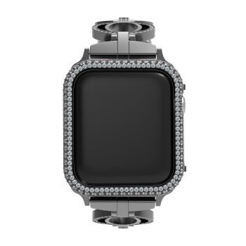 Watch Replacement Band Compatible For Apple Watch strap 38mm 40mm 41mm 45mm 42mm 44mm iWatch Series 5/4/3/2/1 Diamond Rhinestone Stainless Steel Metal Wristband
