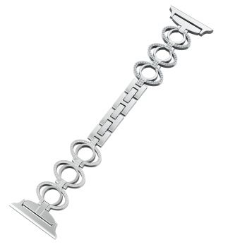 Stainless Steel Metal Wristband 42mm 44mm Smart Watch Band Compatible With Apple Watch strap 38mm 40mm Diamond Rhinestone iWatch Series 5/4/3/2/1