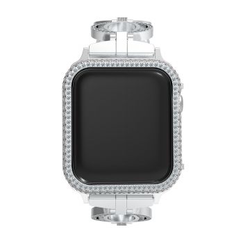 Stainless Steel Metal Wristband 42mm 44mm Smart Watch Band Compatible With Apple Watch strap 38mm 40mm Diamond Rhinestone iWatch Series 5/4/3/2/1