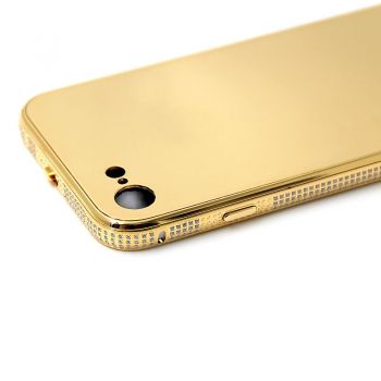 For iPhone 7 24kt 24ct gold plated phone case with crystal