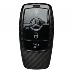 Luxury Carbon Fiber Key Case Cover For Mercedes Benz E-Class E300L E200L Smart Key Fob