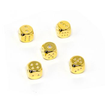 Lucky 24K Gold with Diamonds Inlaid Custom 6 Sided Dice