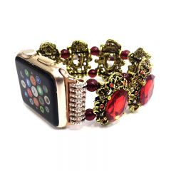 Deluxe Women's Jewelry Beaded Crystal Bracelet Strap Band for Apple Watch